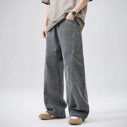 2026 New American Style Workwear Wide-Leg Pants for Men, Loose American Straight Casual Trousers for Men