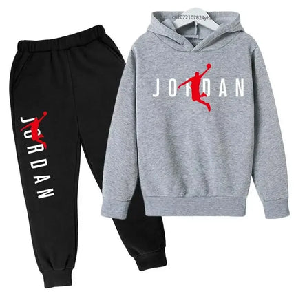 Kids Leisure Letter Print 2pcs Hoodie+Pants Tracksuits 3-13 Years Boys Girls Spring Autumn Outfits Streetwear Children Clothes