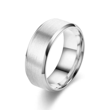 Classic Matte Finish Stainless Steel Ring Unisex Adjustable Band Jewelry Accessory for Men And Women Size 6 to 13