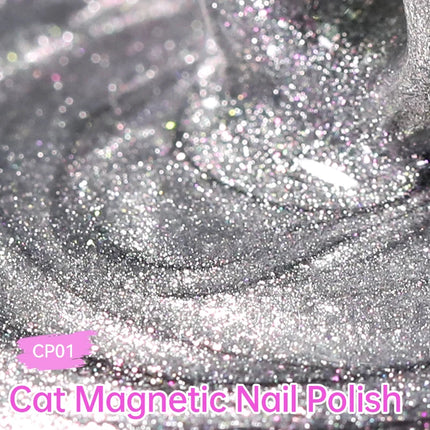 LILYCUTE 7ml Cat Magnetic Nail Polish Colorful Bright Shining Pearl Effect Nail Art DIY Decoration No Need of Lamp to Cure