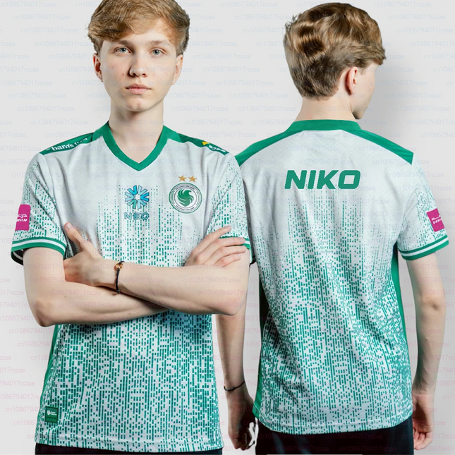EWC 2025 Team Falcons Jersey Esports Club CS2 Training Uniform Men's Breathable V-Neck T-shirt NIKO M0NESY Player Custom Tees