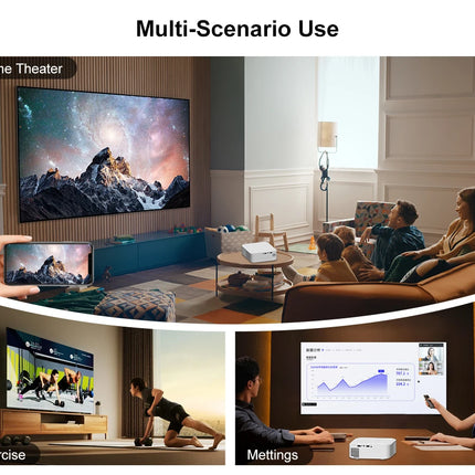 Touyinger L9W Ultra Mini Portable Full HD Projector Android Smart Beamer TV Video Auto Keystone Correction and Focus for Camping