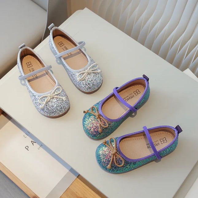 Glitter Little Mermaid Princess Shoes for Girls Stylish Evening Dress Shoes Girl Bling Birthday Wedding Party Shoes Kids