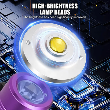 Rechargeable Mini Flashlight Aluminum Alloy Keychain Flashlight Super Bright Emergency Red Blue Floodlight Magnet Work Light