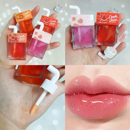 4-color rich fruit lip gloss lipstick lipbalm moisturizes and nourishes the lips, making them naturally shiny  Christmas gift