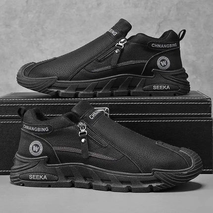 Men's Waterproof Casual Sneakers, Thick-Sole Wear-Resistant Sports Shoes, Non-Slip Comfortable Breathable, Fashionable Practical