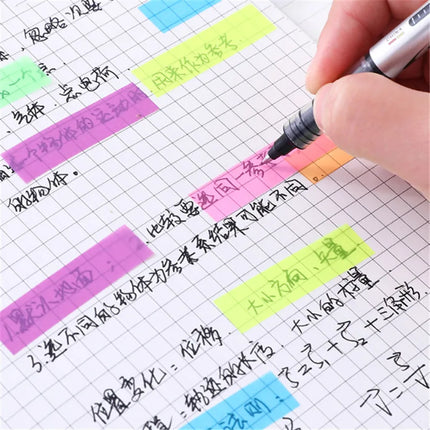 200 Sheets Sticky Notes Adhesive Memo Notes Index Transparent Post Stickers Bookmarks Notepad School Office Stationery Supplies