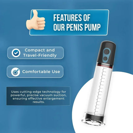 Electric Vacuum Penis Pump for Men - 18+ Automatic Sucking Enlargement Trainer, Lasting Suction Extender Adult Products Sex Toy