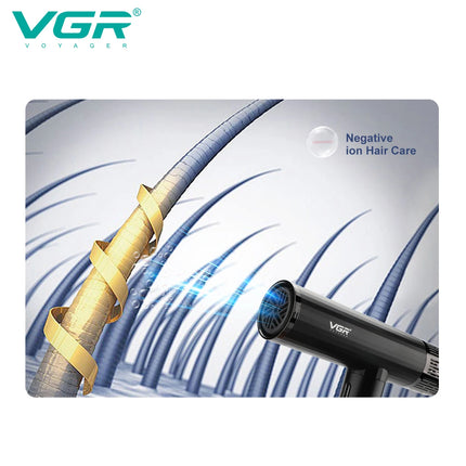 VGR Hair Dryer Professional Blow Dryer Wired Hair Dryer Machine BLDC Motor 110000 RPM Negative Ion Hair Styling Air Blower V-427