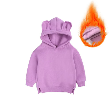 Custom Kids Bear Hooded Sweatshirt Thicken Fleece Warm Clothes Family Match Mom Baby Boys Girls Hoodies Personalized Tracksuit
