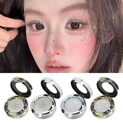 4Colors Galaxy Chameleon Monochrome Eye Shadow Flash Long-Lasting Spotflash Highlight Eyeshadow Pearlescent Silky