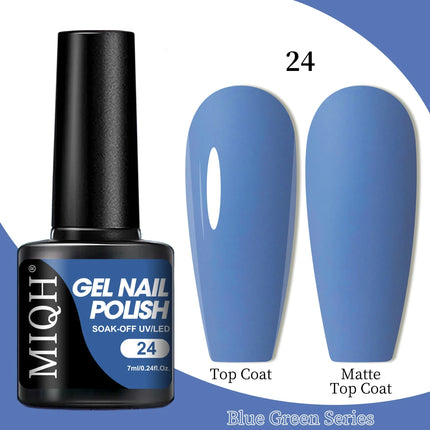 7ml Gel Polish, Blue Gel Nail Polish Fall Winter Colors Ice Blue Green Series Gel Polish Dark Blue Navy Blue Sparkle Soak Off UV