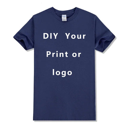 Custom Tshirt Front Back Print Professional Your Own Logo Text Photo Male Personalized Premium Gifts T-shirt EU Size 100% Cotton