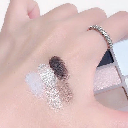 5-Color Punk Smokey Eyeshadow Palette Silvery Black Matte Shimmer Nude Pink Eye Shadow Lasting Halloween Eye Makeup Cosmetics