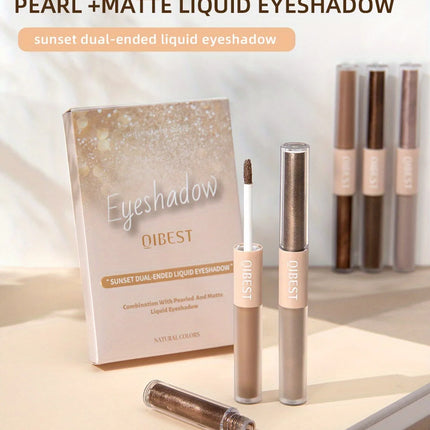 6pcs Liquid Eyeshadow Set,Pearly Glitter Matte Double Ended Eyeshadow,Pearly And Matte Finish,Smooth Delicate Texture Eyeshadow
