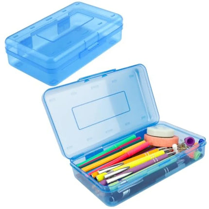 Pencil Box, Pencil Case, Large Capacity Plastic Hard Pencils Case Crayon Box with Snap-Tight Lid Stackable for Adult Student Pe