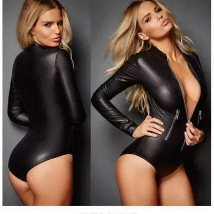 Sexy Adult Male Plus Size Female Bodysuit Lingerie Leather Women Hot Erotic Underwear Ladies Latex Catsuit Spandex Leotard Sex