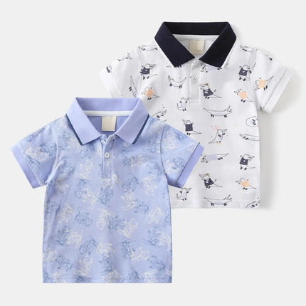 Basketball Shirt Boys And Toddlers' Short Sleeve Shirts Fashion Boys Turndown Printed Shirt ملابس اطفال