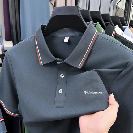 Summer men's new lapel short sleeved polo shirt high-end design brand letter printed casual comfortable T-shirt top
