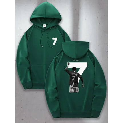 Sports Fashion Men Hoodie Pullover Ronaldo Letter 7 Print Casual Exercise Hoodie Fall Winter Long Sleeve Cotton Sudadera Hoodies