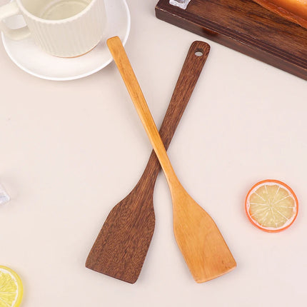 (.) Wooden Spatula Rice Ladle Soup Spoon Kitchen Cooking Tools Natural Wood Is Safe And Durable For Home Restaurant Kitchens