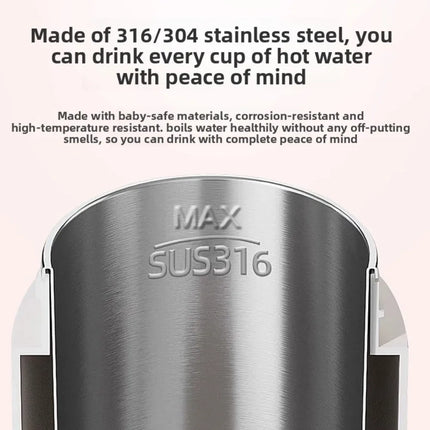 2026 New Boiling Cup 304/316 Stainless Steel Small Portable Boiling Water Stewing Health Cup Electric Heating Cup