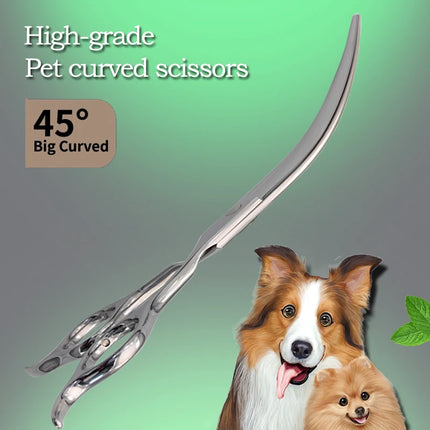Dog grooming hair clippers, 7.5 ", super large 45 ° curved scissors,Pet Bend Scissor, fine dog hair trimming tool Shears