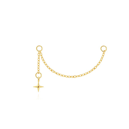 CANNER 1PC 925 Sterling Silver Chain Tassel Piercing Earrings Chain Charm Accessories For Woman Shiny Earring Fine Jewelry Gift