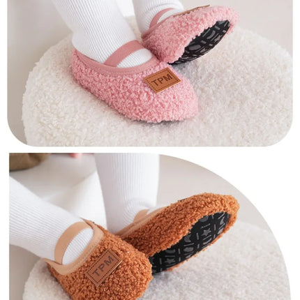 Autumn Winter Children Slippers Toddler Plush Floor Socks Boy Girl Soft Sole Anti-slip Walking Shoes Indoor Home Kids Shoes