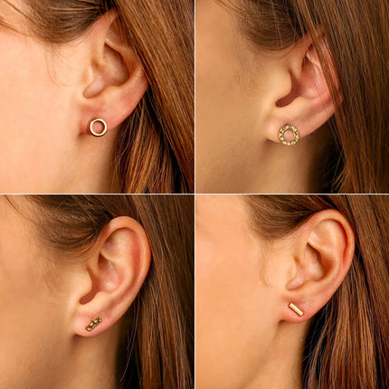 EManco Stainless Steel Stud Earrings for Women Korean Small Earings Fashion Jewelry Minimalist Women Earrings Stud Wholesale