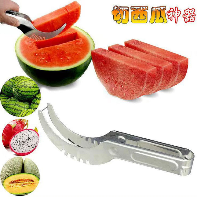 Kitchen Summer Watermelon Artifact Slicing Knife 304 Stainless Steel Knife Corer Fruit And Vegetable Tools Watermelon Clip