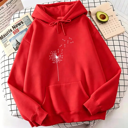Retro Dandelion Print Hoodies Spring Autumn Winter Casual Hoodies Sweatshirts Men Women Tops Clothing Pullovers Hoodie