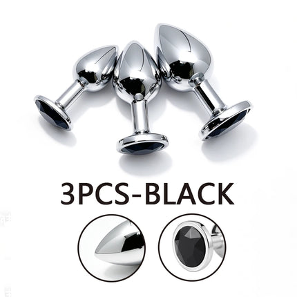 5 Size butt plug Metal anal plug Jewelry base beginner to expert G-point massage dildos adult women toys adult men toys