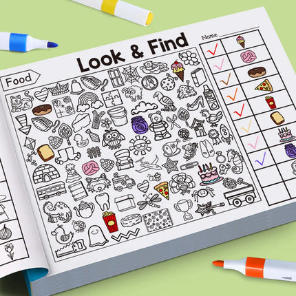 32 Page Children's Coloring Book Educational Puzzle Toy Family Interaction Look Find Paintings Color Montessori Doodle Book Toys