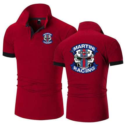 Martini Racing Printing Fashion 2024 New Men's Summer Solid Color Short Sleeve High Quality Classic Slim Fit Polo Shirt Tops
