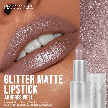 1PC Shiny Metallic Lipstick - Pearlescent Lip Gloss, Suitable for All Skin Types, High Pigmentation, Mild Formula, New Year Gift