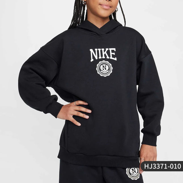 Nike genuine CLUB FLEECE Big Kids Casual Hooded Sweatshirt HJ3371-010