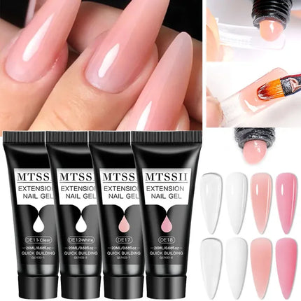MTSSII 20m Extension Nail Gel Set Manicure Set Finger Quick Buliding Extension Gel Nail Polish Kit Soak Off UV Gel LED Nail Art