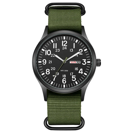 2024 TPW Field Watch Easy-Read Fabric Strap 24-Hour Display Quartz Movement