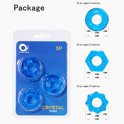 3 Pcs TPE Male Penis Cock Ring Adult Men Ejaculation Delay Cock Rubber Rings Penis Enlargement Sex Toys For Male Sex Ring Toys