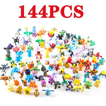 144pcs Pokemon Pikachu Action Figure Toys Mini Figures Model Toy Pikachu Anime Kids Doll Birthday Christmas Gifts