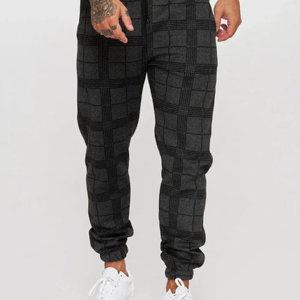 2026 Men's Fashionable Casual Fabric Plaid Design Street Sports Pants for Men's Fitness Gym Wear