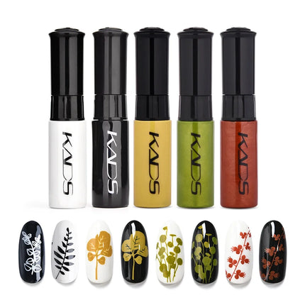 KADS 5/4 Pcs Stamping Varnish Set Nail Stamping Polish Kit Black Nail Art Polish Manicure Stamping Lacquer for Template Nails