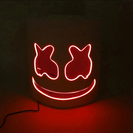 Hot sale Luminous Head Cover luminous DJ Marshmello mask Glowing Cosplay Headgear for Neon Night Club Music Rave Props