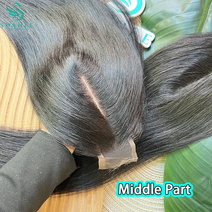 Light Yaki Straight 2x6 13x4 Skin Melted HD Lace Closure Only Middle Parting Pre plucked Human Hair For Women Hair Natural