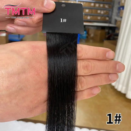 TMTM Russian Virgin Hair Weft Cuticle Aligned Natural Brown Bone Straight Hair Extensions Machine Made Weave 50g 100g Sales