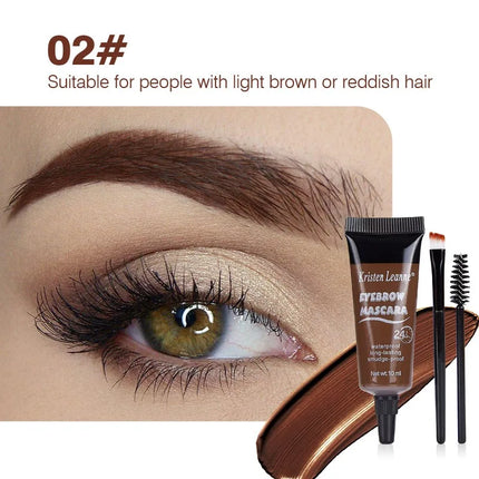 4 Color Waterproof Eyebrow Enhancer Cream with Brush Makeup Lasting Fast Tint Easy Dye DIY Natural Brow Tattoo Pigments Cosmetic