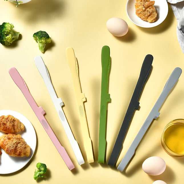 Silicone Food Toast Tongs Trivet Tongs for Kitchen Tongs Non-slip Cooking Clip Clamp BBQ Salad Tools Grill Kitchen Accessories