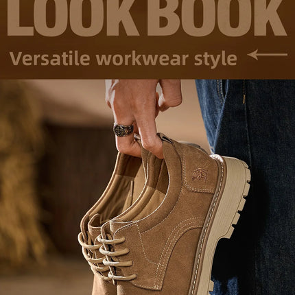 Golden Camel Men's Shoes 2026 New Business Casual Soft-Soled Leather Shoes High-Quality Non-slip Velvet Warm Work Shoe
