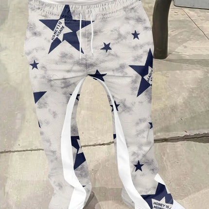 Y2k Flared Pants Men Loose 3D Print Trousers Casual Sweatpants Mid Waist Sporty Female Clothes Streetwear Hip Hop Vintage Pants